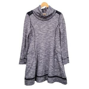 Anthropologie Sat Sun Crochet Tunic Dress Women's Medium Blue